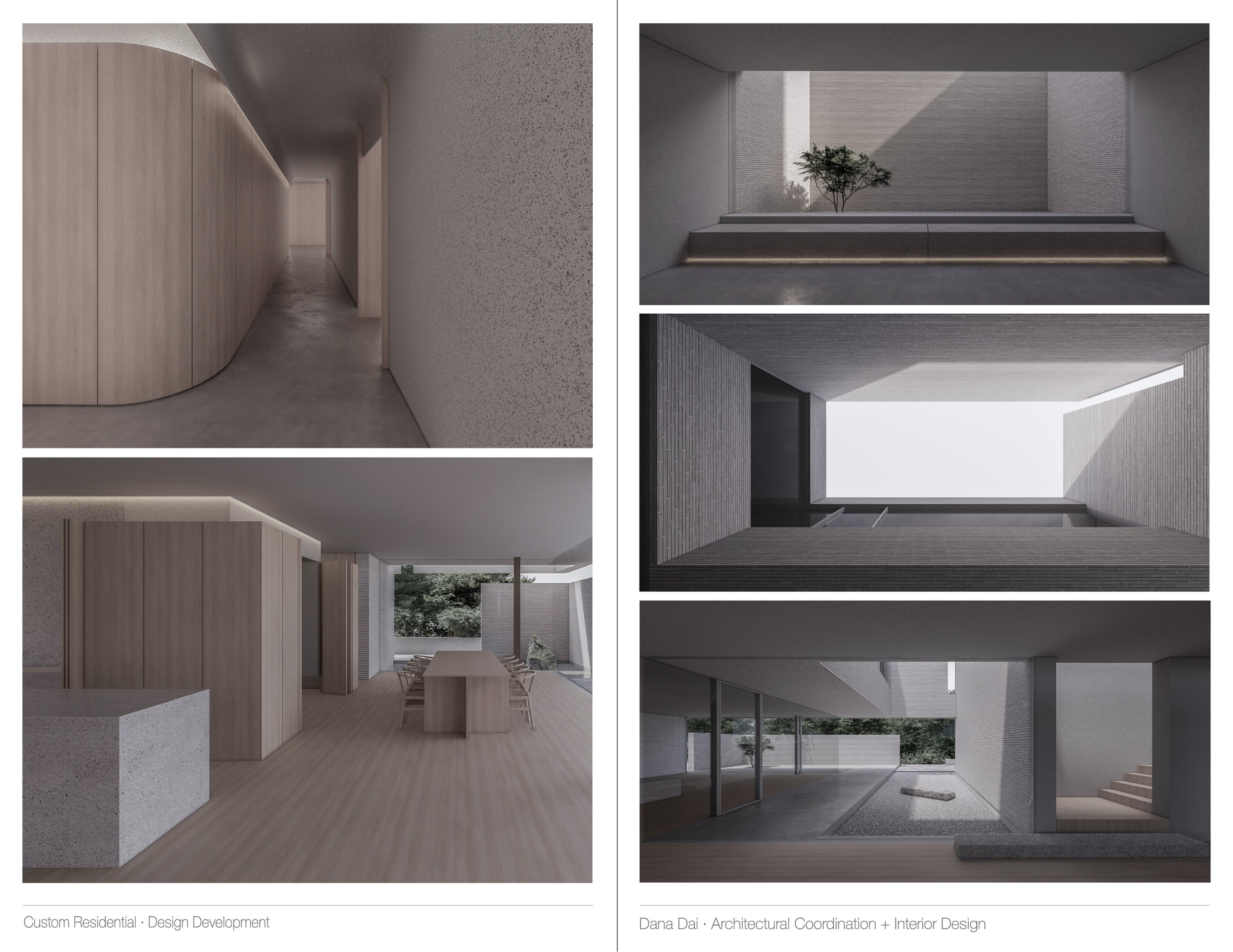 Burgundy Residence — interior and courtyard renders